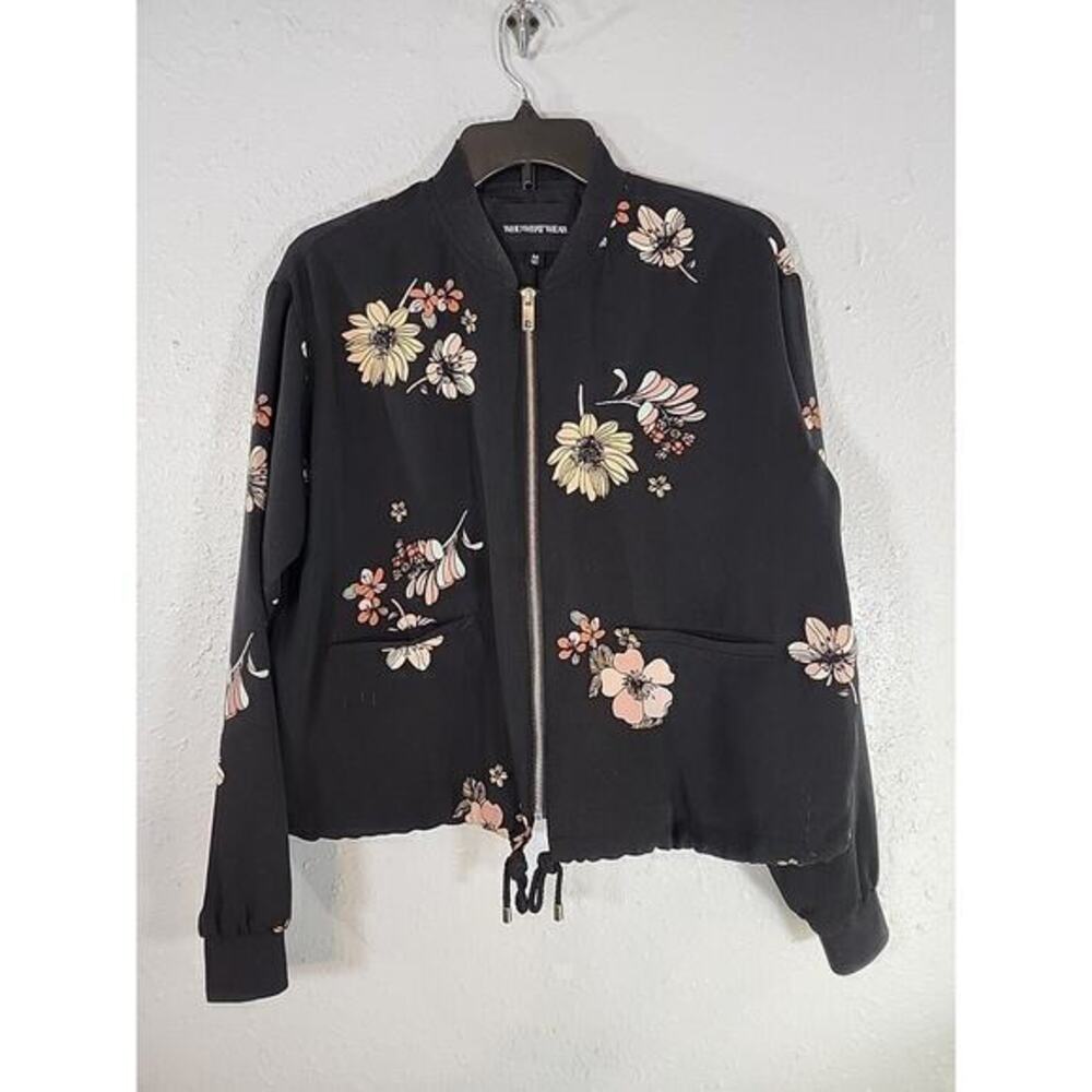 WHO WHAT WEAR Floral Bomber Jacket‎ Size Medium